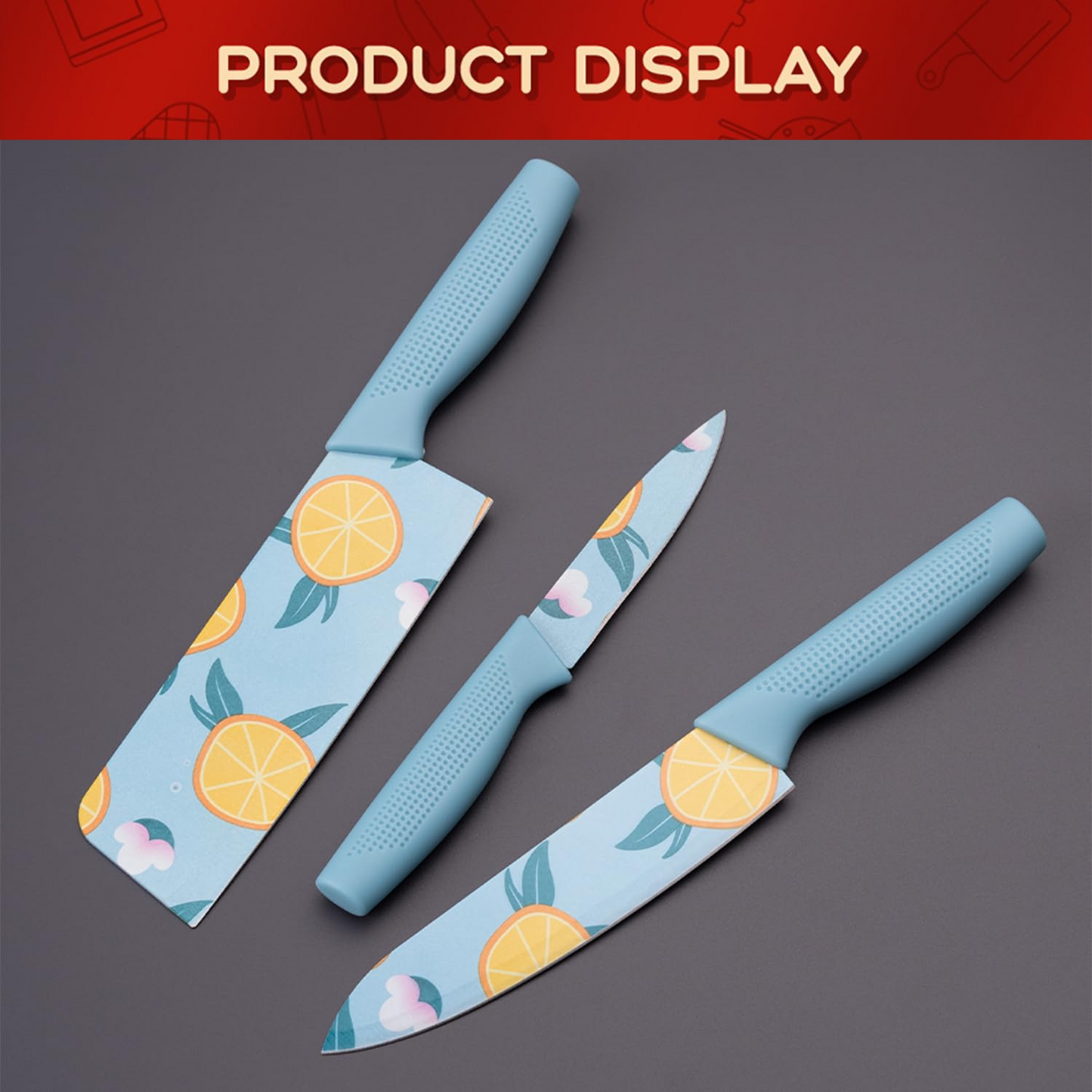 PRINTED KNIFE SET (PACK OF 3)